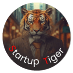 Logo of Startup Tiger initiative featuring the words 'Startup India' in bold, colorful typography with an upward arrow integrated into the design, symbolising growth and innovation. The background is white, emphasizing the vibrant colors of the logo